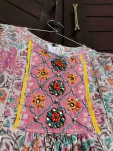 Kreative Cotton Embroidered Girls Sharara Set