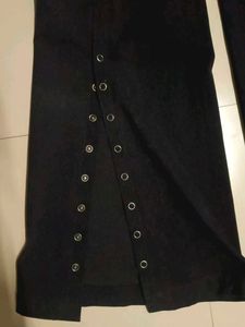 Korean Style Bottom Button Up Black Jeans.