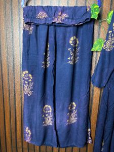 Blue Floral Kurta Set - Wardrobe Clearance