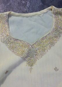 Elegant Cream Embroidered Kurta Set