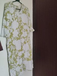 Green Floral Print Kurta