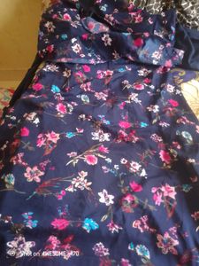 Navy Blue Floral Print Dress