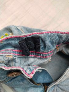 Floral Embroidered Denim + Pink Shorts