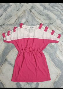🦩Cute Pink &amp; White Casual Dress