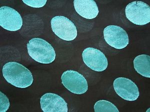 Black &amp; Teal Polka Dot Saree