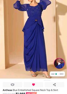 Stunning Royal Blue Embellished Gown