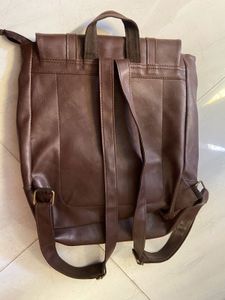 Pure Leather Imported Brown Backpack