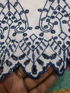 Embroidered White Palazzos with Mul lining