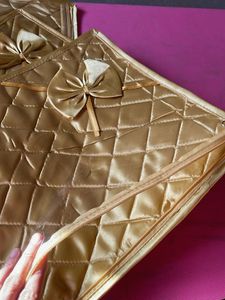 Beautiful golden saree pouches