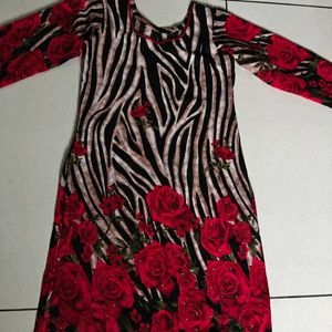 Floral Zebra Print Dress