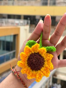 Handmade Crochet Sunflower Charm I made it