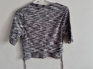 Marled Knit Cropped Top
