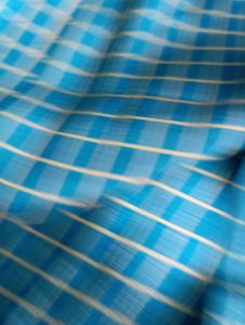 used Stylish Blue &amp; Yellow Checkered saree