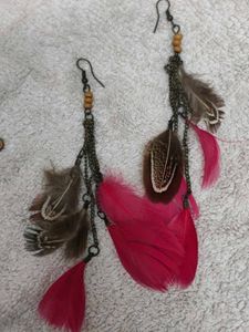 Bohemian Feather Dangle Earrings