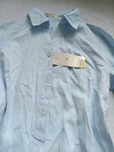 Light Blue Collared Button-Up Shirt