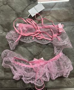 Pink Lace Lingerie Set