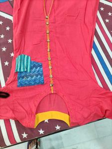 Stylish Pink Kurta with Unique Patchwork