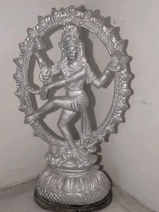 Lord Nataraja Statue - Silver Finish