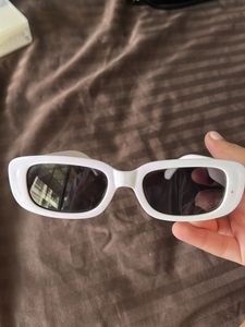 Stylish White Rectangular Sunglasses