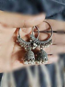 Boho Jhumka Hoop Earrings