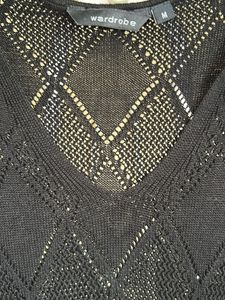 Chic Black V-Neck Knit Top