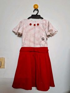 Cute Red & White Girls Dress