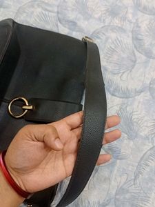 Chic Black Faux Leather Shoulder Bag