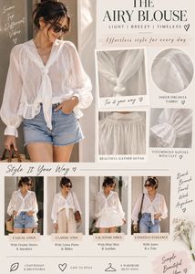 Sheer White Organza Blouson Shirt