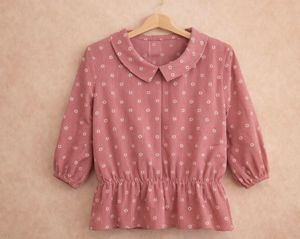 Charming Floral Print Peplum Top
