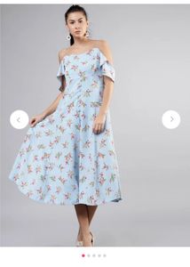 Light Blue Floral Print Dress