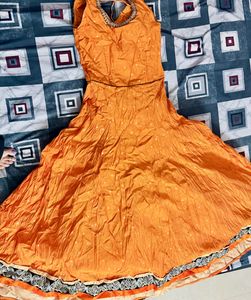 Orange Anarkali Dress