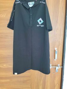 Men's Black Graphic Polo T-Shirt