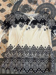 Black & White Print Top