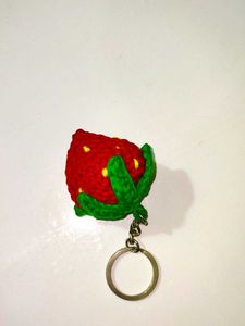 Handmade Crochet Strawberry Keychain-2