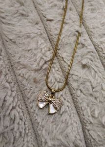 Sparkling Bow Pendant Necklace