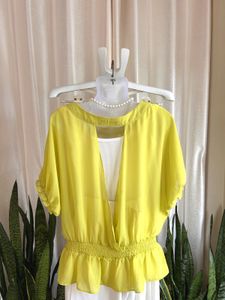 Imported Chic lime green  Peplum Top