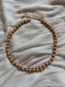 Elegant Pearl and Gold Tone Kerala Necklace