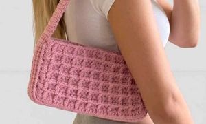 Waffle Crochet Shoulder Bag