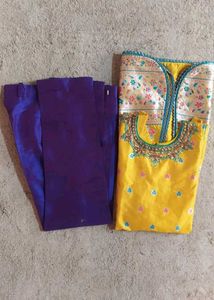 Elegant Yellow & Blue Kurta Set