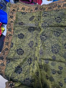 Elegant Green Floral Saree
