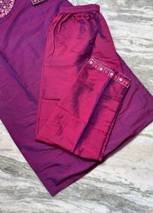 Elegant Purple Kurta Pant Set