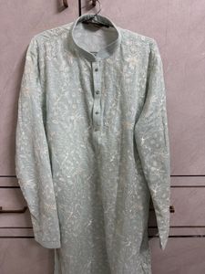 Men kurta pajama blue light