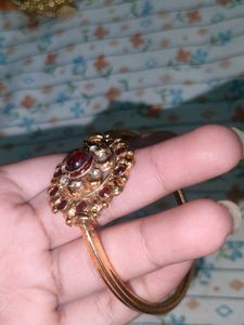Traditional Antique Gold Stone Kada Bracelet |