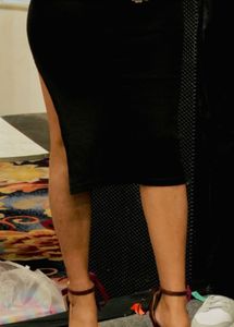 Chic Black skirt with High Slit