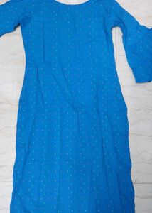 Vibrant Blue Bell Sleeve kurti