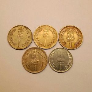 Small Set Of 1 Rupee Commemorative Coins
