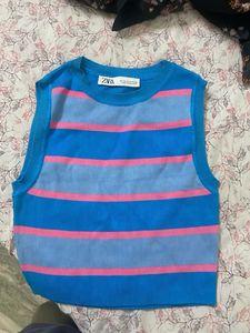 Zara Striped Knit Vest Top