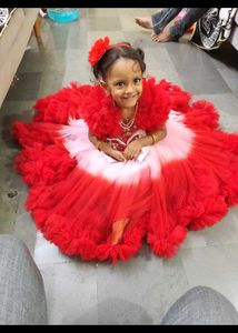 Red Ruffled Party Dress