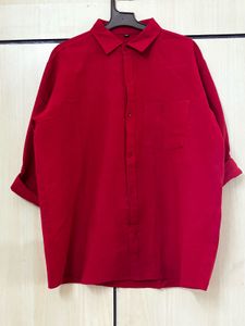 Classic Red Button-Up Shirt