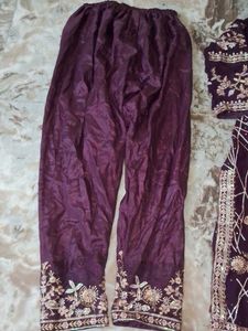 Elegant Purple Embroidered Suit